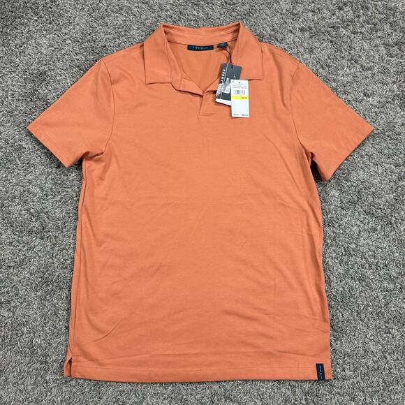 Perry Ellis Mens Polo Shirt Short Sleeve Orange Lightweight Pullover Size M - Picture 1 of 6
